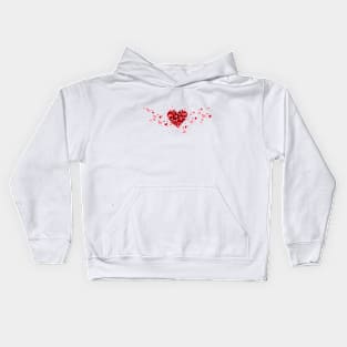 Pink and Red Lovehearts Kids Hoodie